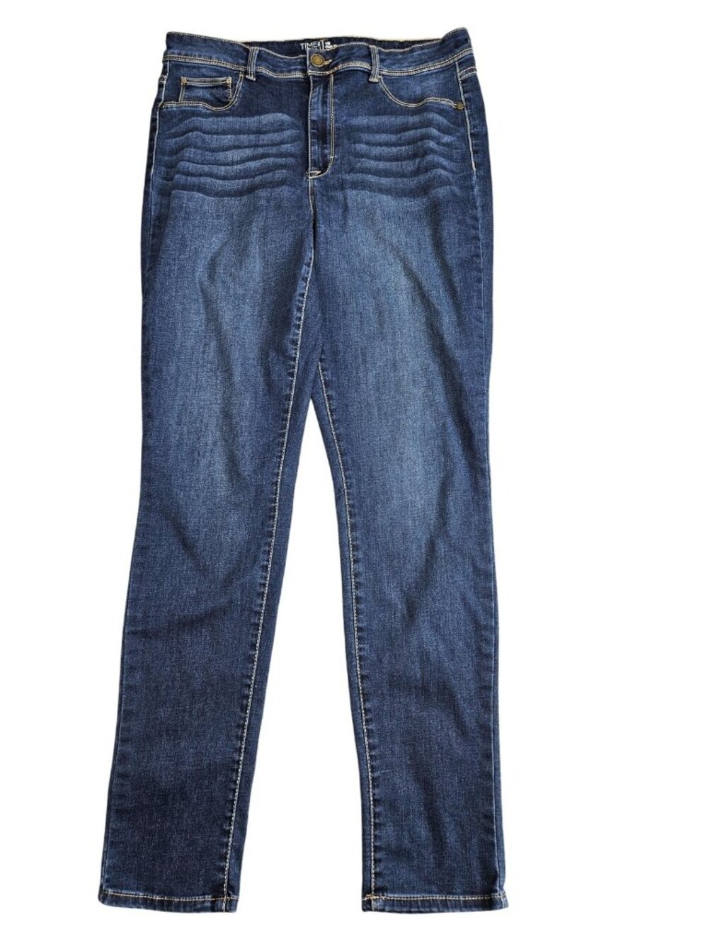 Time And Tru Jegging Jeans Womens 16 Blue Med Wash High Rise Stretch Denim